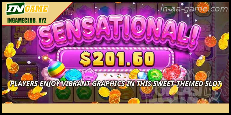 Players enjoy vibrant graphics in this sweet-themed slot